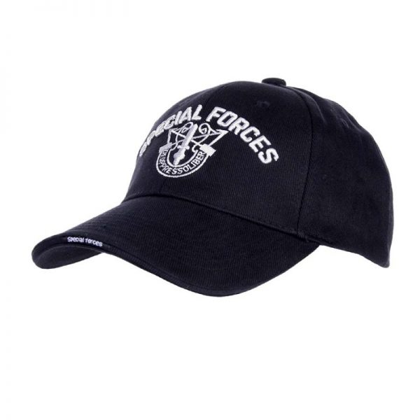 215150 218 Baseball cap Special Forces zwart Baseball cap van 100% katoen. <div class="colordesc">Zwart</div>