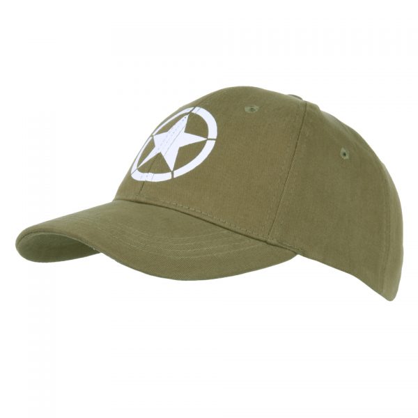 BASEBALL CAP ALLIED STAR WWII Baseball cap van 100% katoen. De cap is verstelbaar en heeft een print op de voorzijde van de cap. Groen