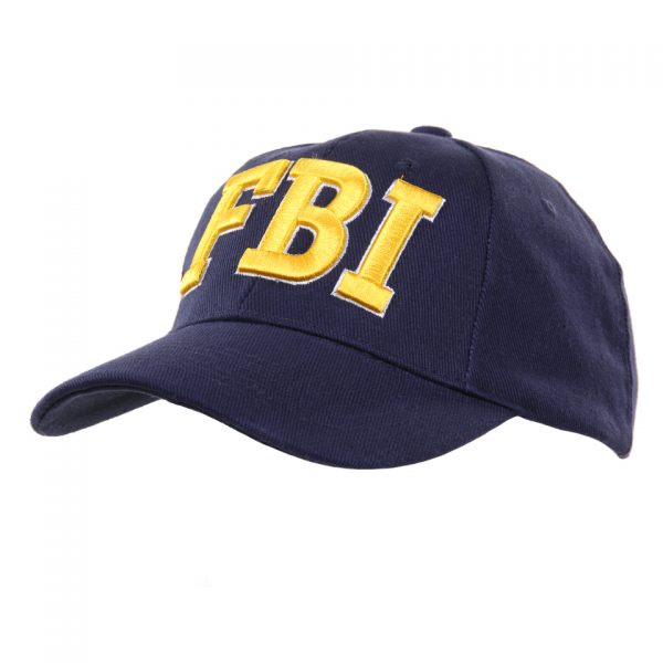 BASEBALL CAP FBI GELE TEKST Baseball cap van 100% katoen. <div class="colordesc">Blauw</div>