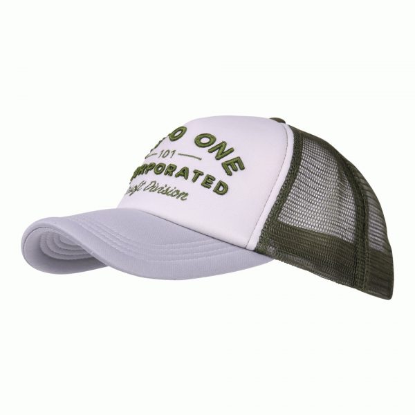 BASEBALL CAP MESH 101 INC 1 Baseball cap van katoen/polyester met aan de achterzijde mesh De cap is verstelbaar en heeft een print op de voorzijde van de cap.