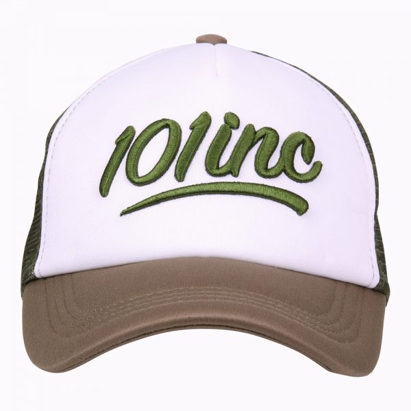 BASEBALL CAP MESH 101 INC 4a Baseball cap van katoen/polyester met aan de achterzijde mesh De cap is verstelbaar en heeft een print op de voorzijde van de cap.
