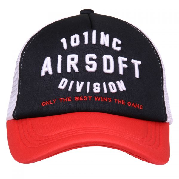 BASEBALL CAP MESH 101 INC 55 Baseball cap van katoen/polyester met aan de achterzijde mesh De cap is verstelbaar en heeft een print op de voorzijde van de cap.
