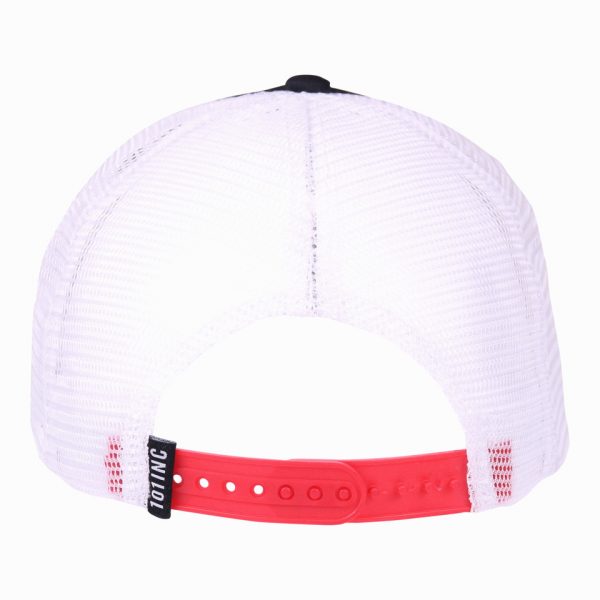 BASEBALL CAP MESH 101 INC 555 Baseball cap van katoen/polyester met aan de achterzijde mesh De cap is verstelbaar en heeft een print op de voorzijde van de cap.