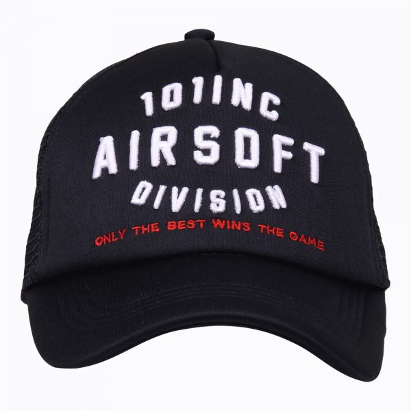 BASEBALL CAP MESH 101 INC 7a Baseball cap van katoen/polyester met aan de achterzijde mesh De cap is verstelbaar en heeft een print op de voorzijde van de cap.
