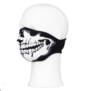 Biker mask half face white mouth #101