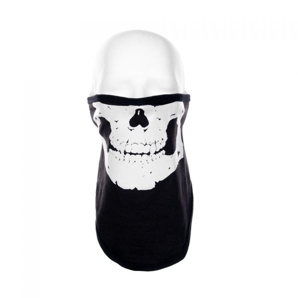 FACE MASK STRETCH KATOEN SKULL1 Biker mask gemaakt van katoen met een klittenbandsluiting. <div class="colordesc">zwart</div>