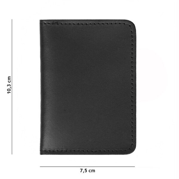 Leren legitimatie etui met V Beveiliging voor nieuwe pas2 Leren legitimatie-etui met V Voor de Nieuwe pasjes Afmetingen: Open: 15 x 10 cm Dicht: 10 x 7,2 cm &nbsp;