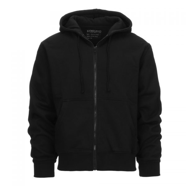 hoodie2 Hoodie met rits van 65% polyester Zwart en 35% katoen! <div></div>