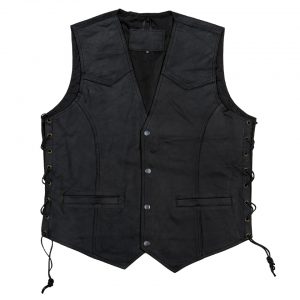 Leren vest zonder opdruk