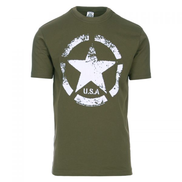 vintage Ervaar comfort en stijl met het T-shirt Vintage US Army Star. Gemaakt van 95% katoen met 5% elastan voor een uitstekende pasvorm. Het shirt is geïnspireerd op de WWII Military Allied Vehicle Stars, waardoor het niet alleen modieus is, maar ook een stukje geschiedenis draagt. Bestel nu en voeg een vleugje nostalgie toe aan je garderobe.