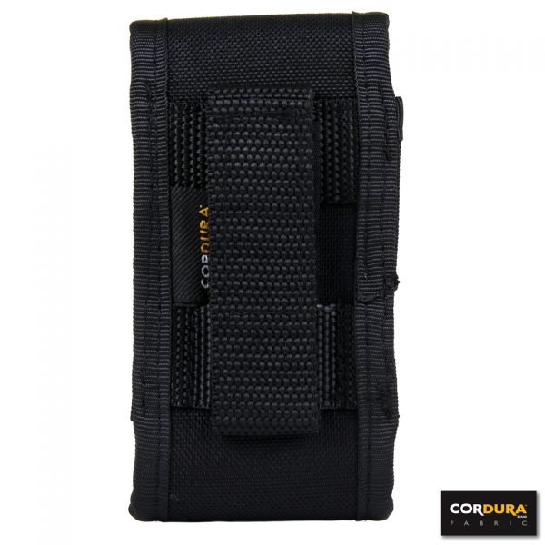 MOBILE PHONE POUCH CORDURA DP2052 GSM pouch van 100% Cordura. Voorzien een velcro riemlus. Afmeting: 12,5 x 6,5 x 2,5 cm. <div class="colordesc">zwart</div>