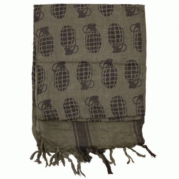 PLO SJAAL GRENADE1 PLO sjaal met print Groen Gemaakt van 100% katoen. <strong>Afmeting: </strong>110 x 100 cm <div class="colordesc"></div>