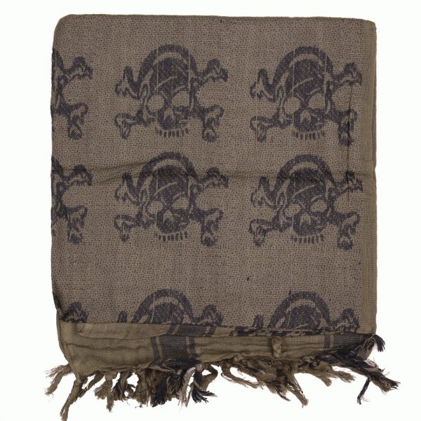 PLO SJAAL SKULL BONES1 PLO sjaal met print Groen Gemaakt van 100% katoen. <strong>Afmeting: </strong>110 x 100 cm