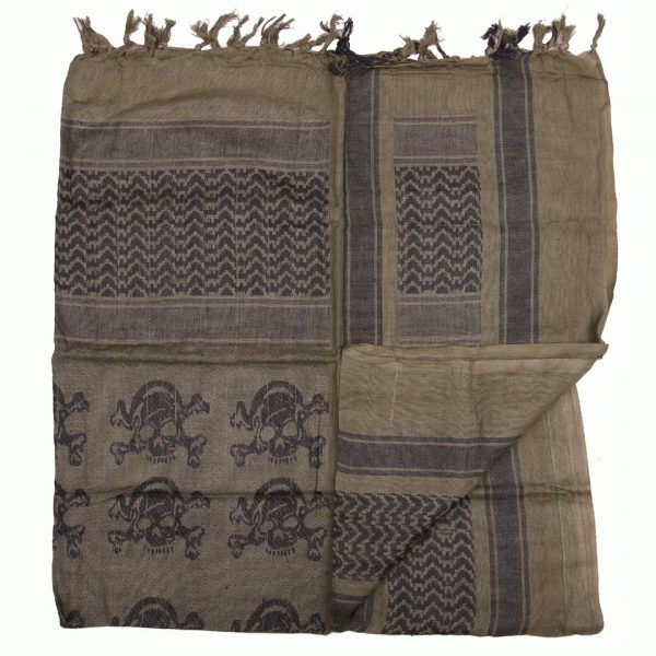 PLO SJAAL SKULL BONES2 PLO sjaal met print Groen Gemaakt van 100% katoen. <strong>Afmeting: </strong>110 x 100 cm