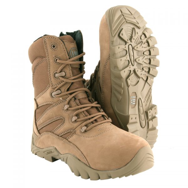 PR. TACTICAL BOOTS RECON3 <big>Tactical boots Wolf Grey gemaakt van 100% leder. Deze boots zijn speciaal gemaakt voor buitensport en Security maar ook geschikt voor casual gebruik. Voorzien van een YKK rits voor gemakkelijk snel in-en uitstappen. De boots hebben een anti-slip en een olie-bestendige zool. Doordat de boots lichtgewicht en flexibel zijn, lopen de schoenen erg comfortabel. </big> <big><strong>Kenmerken:</strong></big> <ul> <li><big>Gemaakt van 100% leder</big></li> <li><big>YKK rits</big></li> <li><big>Anti-slip en olie-bestendige loopzool</big></li> <li><big>Licht van gewicht</big></li> </ul> <div> <div></div> </div>