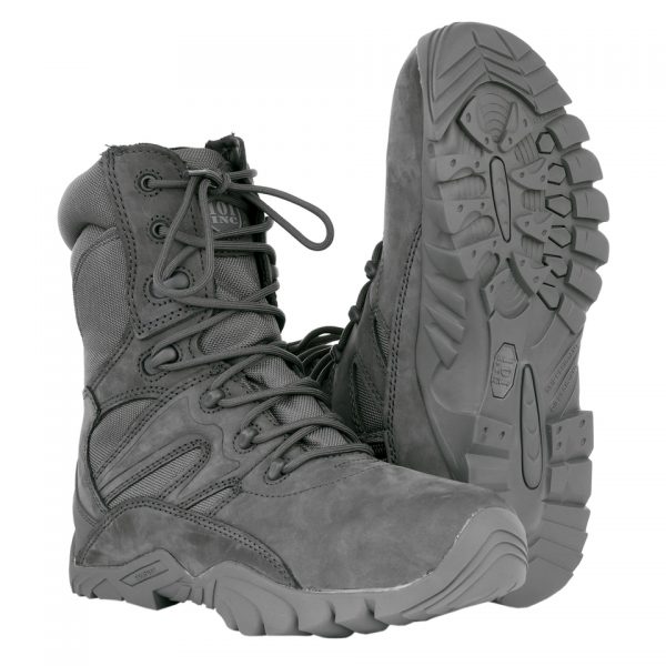 PR. TACTICAL BOOTS RECON8 <big>Tactical boots Wolf Grey gemaakt van 100% leder. Deze boots zijn speciaal gemaakt voor buitensport en Security maar ook geschikt voor casual gebruik. Voorzien van een YKK rits voor gemakkelijk snel in-en uitstappen. De boots hebben een anti-slip en een olie-bestendige zool. Doordat de boots lichtgewicht en flexibel zijn, lopen de schoenen erg comfortabel. </big> <big><strong>Kenmerken:</strong></big> <ul> <li><big>Gemaakt van 100% leder</big></li> <li><big>YKK rits</big></li> <li><big>Anti-slip en olie-bestendige loopzool</big></li> <li><big>Licht van gewicht</big></li> </ul> <div> <div></div> </div>