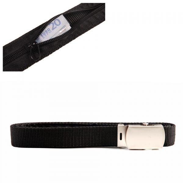 TROPENKOPPEL MET GELDVAK Het Tropenkoppel met geldvak is een functioneel en betrouwbaar accessoire, perfect voor reizen in warme klimaten. Gemaakt van 100% katoen/canvas, combineert deze riem duurzaamheid met comfort. Het koppel is 35 mm breed en heeft een lengte van 125 cm, wat zorgt voor een stevige en comfortabele pasvorm. Een van de meest praktische kenmerken van dit tropenkoppel is het verborgen geldvak, waarmee je geld of andere kleine waardevolle items veilig en discreet kunt opbergen tijdens je reis. Dit maakt het koppel niet alleen een stijlvol accessoire, maar ook een slimme keuze voor avonturiers die hun bezittingen veilig willen houden.