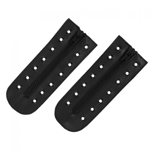 VETER RITS 7 GAATS 7 rings veter rits van synthetisch leer Lengte: 20 cm Set á 2 stuks Deze bevestig je aan je schoenen waardoor je van een vetersluiting een ritssluiting maakt. <div class="colordesc">zwart</div>