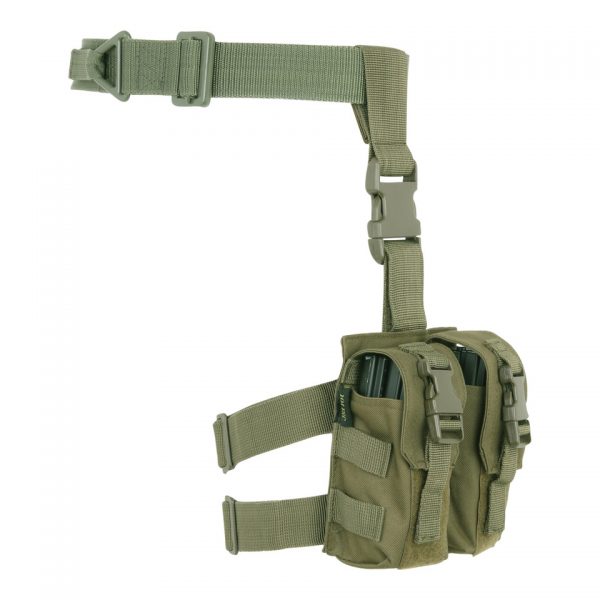 DROP LEG M4 MAG POUCH6 Het Drop Leg M4 Mag Pouch dijbeensysteem is ideaal voor tactische situaties. Met dubbele M4 houdertassen voor vier magazijnen, klittenband- en snelsluiting, en verstelbare banden voor optimaal comfort.