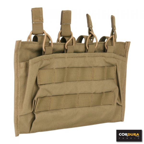 M4 POUCH VOOR 4 MAGAZIJNEN CORDURA LQ161715 Pouch voor M4 magazijnen gemaakt van Cordura Fabric. Voorzien van Molle over de gehele pouch om materialen aan te bevestigen. Plaats voor 4 magazijnen naast elkaar. Makkelijk te bevestigen aan riem/koppel. Kenmerken: - Cordura Fabric - Molle systeem - Voorzien van elastiek om magazijnen te borgen - Ruimte voor 4 magazijn Afmetingen: 16 x 29,5 x 5 cm. <div class="colordesc">coyote</div>