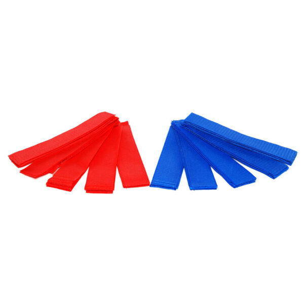 VELCRO TEAM STRAP PAK10 ST Klitteband strap voor om de bovenarm van 100% nylon Set van 10 stuks ( 5 x rood en 5 x blauw ). &nbsp;