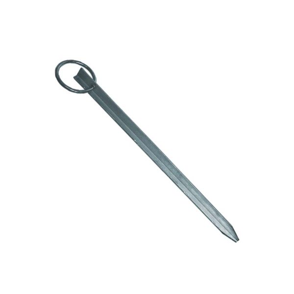 315831 Meerpen 40 cm Meerpen 40 cm. Speciaal voor seizoens- en groepstenten is de T-haring ontwikkeld. Hij is gemaakt van een solide stalen T-profiel (20x20x20 mm!). Is deze haring eenmaal de grond ingeslagen, dan heeft u er verder geen omkijken meer naar. Door zijn vorm is de T-haring ook tussen stoeptegels te slaan (handig voor marktkramen etc.) Hij is op vrijwel alle grondsoorten behalve rotsbodem te gebruiken. Door de ring is hij ook heel goed te gebruiken als meerpen voor kleine boten, hij is sterk genoeg.