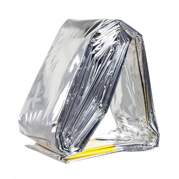 EMERGENCY SLAAPZAK Emergency slaapzak zilver/chrome Gemaakt van 100% gemetalliseerd polyester <strong>Afmeting:</strong> 200 X 85 cm