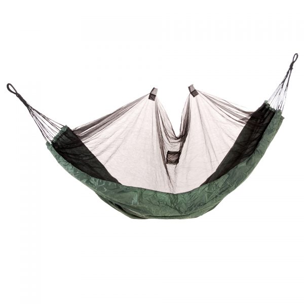 HANGMAT HIKING Jungle hangmat in kleine zak Afmetingen: 210 X 75 cm. <div class="colordesc">groen</div>