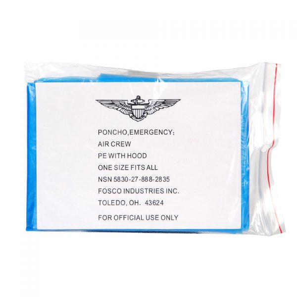 EMERGENCY PONCHO Emergency poncho van 100% plastic. <div class="colordesc">blauw</div>