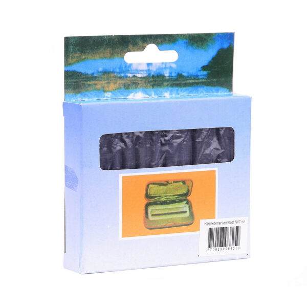 Handwarmer sticks4 Blijf warm in koude omstandigheden met onze handwarmer koolstaaf sticks. Elke verpakking bevat 12 stuks die perfect zijn voor outdoor avonturen zoals kamperen, wandelen of vissen. Deze handwarmers bieden langdurige warmte, waardoor je handen comfortabel blijven, zelfs in de koudste weersomstandigheden. Compact en makkelijk mee te nemen voor onderweg. &nbsp;