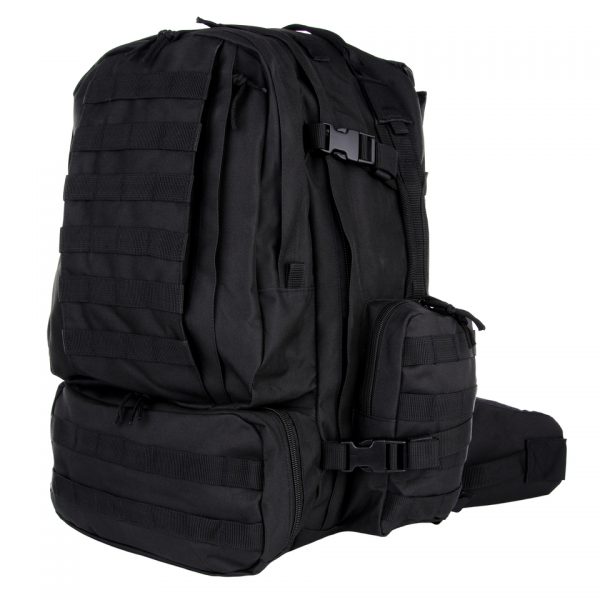 RUGZAK ASSAULT 3 DAYS INHOUD 60 LITER1 Rugzak assault 3-days van 100% nylon <strong>Inhoud:</strong> 60 liter <strong>Afmetingen:</strong> Onder 30 x 16 x 52 cm. Boven 30 x 25 x 52 cm. 2 zakken van 13 x 7 x 20 cm <div class="colordesc">Zwart</div>