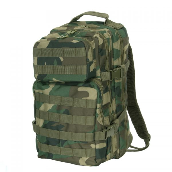 RUGZAK US ASSAULT LQ13168A10 Ontdek de 101 INC® US Assault Rugzak - een stoere daypack met 25 liter inhoud, ideaal voor dagtrips, school of woon-werkverkeer. Lichtgewicht met comfortabele padding, verstelbare draagstraps, Molle systeem, 4 ritsvakken, en laptopruimte. Gemaakt van duurzaam 100% polyester.