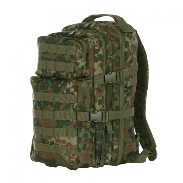 RUGZAK US ASSAULT LQ13168A11 Ontdek de 101 INC® US Assault Rugzak - een stoere daypack met 25 liter inhoud, ideaal voor dagtrips, school of woon-werkverkeer. Lichtgewicht met comfortabele padding, verstelbare draagstraps, Molle systeem, 4 ritsvakken, en laptopruimte. Gemaakt van duurzaam 100% polyester.