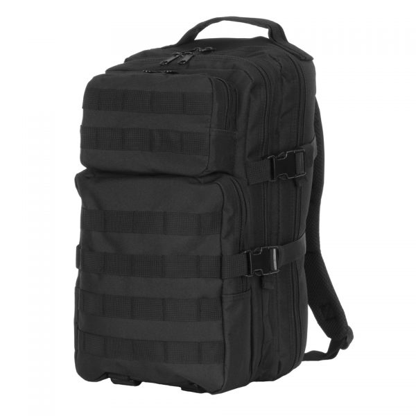 RUGZAK US ASSAULT LQ13168A7 Ontdek de 101 INC® US Assault Rugzak - een stoere daypack met 25 liter inhoud, ideaal voor dagtrips, school of woon-werkverkeer. Lichtgewicht met comfortabele padding, verstelbare draagstraps, Molle systeem, 4 ritsvakken, en laptopruimte. Gemaakt van duurzaam 100% polyester.