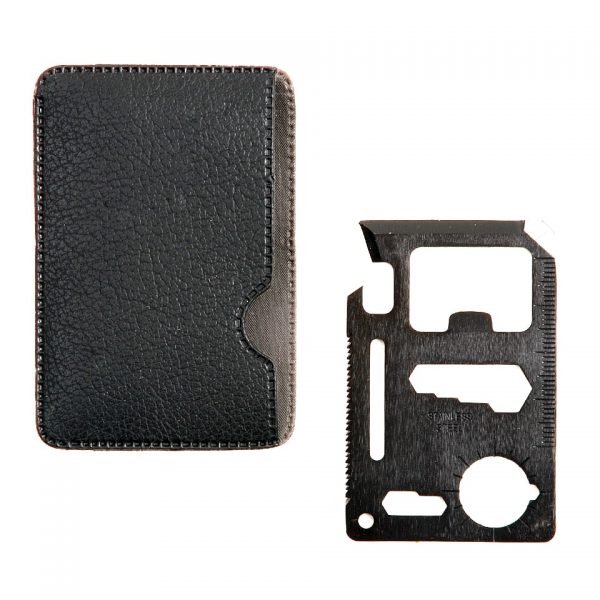 SURVIVAL TOOL <big>Multifunctionele tool met 11 opties.</big> <strong>Opties:</strong> <ul> <li><big>Blikopener</big></li> <li><big>Mesrand</big></li> <li><big>Schroevendraaier</big></li> <li><big>Liniaal</big></li> <li><big>Opener</big></li> <li><big>4 positie sleutel</big></li> <li><big>Vlinder moersleutel</big></li> <li><big>Zaagblad</big></li> <li><big>Richting bijkomende indicatie</big></li> <li><big>2 positie sleutel</big></li> <li><big>Opening voor aan de riem</big></li> </ul>