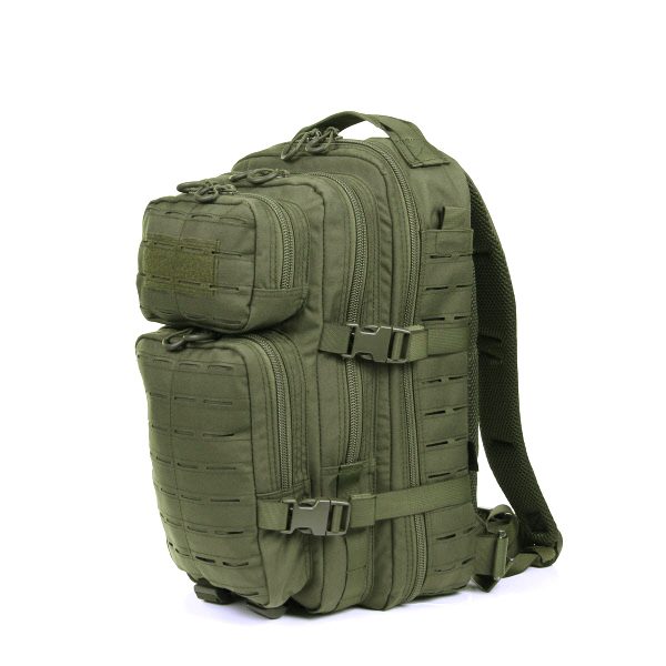 LASERCUT 1 DAY ASSAULT RUGZAK CORDURA LQ1617312 De Lasercut 1-day assault rugzak Cordura LQ16173 is een compacte en stevige rugzak, ideaal voor een dagje weg, school, of outdooractiviteiten zoals airsoft. Gemaakt van hoogwaardig Cordura Fabric, biedt deze rugzak duurzaamheid en slijtvastheid. De lasercut Molle-uitsparingen maken het eenvoudig om extra accessoires en pouches te bevestigen.