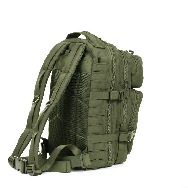 LASERCUT 1 DAY ASSAULT RUGZAK CORDURA LQ1617313 De Lasercut 1-day assault rugzak Cordura LQ16173 is een compacte en stevige rugzak, ideaal voor een dagje weg, school, of outdooractiviteiten zoals airsoft. Gemaakt van hoogwaardig Cordura Fabric, biedt deze rugzak duurzaamheid en slijtvastheid. De lasercut Molle-uitsparingen maken het eenvoudig om extra accessoires en pouches te bevestigen.