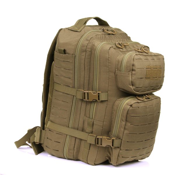 LASERCUT 3 DAYS ASSAULT RUGZAK CORDURA LQ1617213 De Lasercut 3-days assault rugzak Cordura LQ16172 is een stevige en veelzijdige rugzak, gemaakt van hoogwaardig Cordura Fabric. Dankzij het duurzame materiaal en de lasercut Molle-uitsparingen is deze rugzak ideaal voor outdooractiviteiten, school, en airsoft. De tas biedt volop opbergruimte met vier aparte vakken met ritssluiting en diverse interne opbergmogelijkheden. De comfortabele rugpadding en verstelbare draagstraps zorgen voor optimaal draagcomfort, terwijl de verstelbare heupband extra stabiliteit biedt.