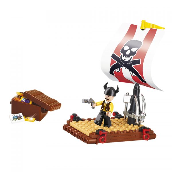 SLUBAN PIRATE RAFT M38 B0277 16122 Sluban bouwstenen: het nieuwe speelgoedmerk met degelijke, duurzame plastic bouwstenen, kunststof blokjes en figuren met voordelige prijzen en ze passen gewoon op andere merken bouwstenen!