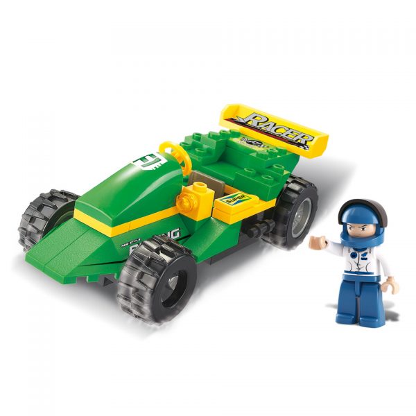SLUBAN RACING CAR M38 B0172 16137 Sluban bouwstenen: het nieuwe speelgoedmerk met degelijke, duurzame plastic bouwstenen, kunststof blokjes en figuren met voordelige prijzen en ze passen gewoon op andere merken bouwstenen!