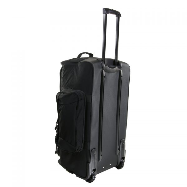 TROLLEY CONTRACTOR Trolley Contractor tas gemaakt van Cordura Nylon. Voorzien van Telescopische trekstang. Deze trolley is gemaakt van sterk en duurzaam materiaal. De trolley is voorzien van een afritsbare opbergzak aan de zijkant. <strong>Afmeting: </strong>80 X 45 X 38 cm zwart