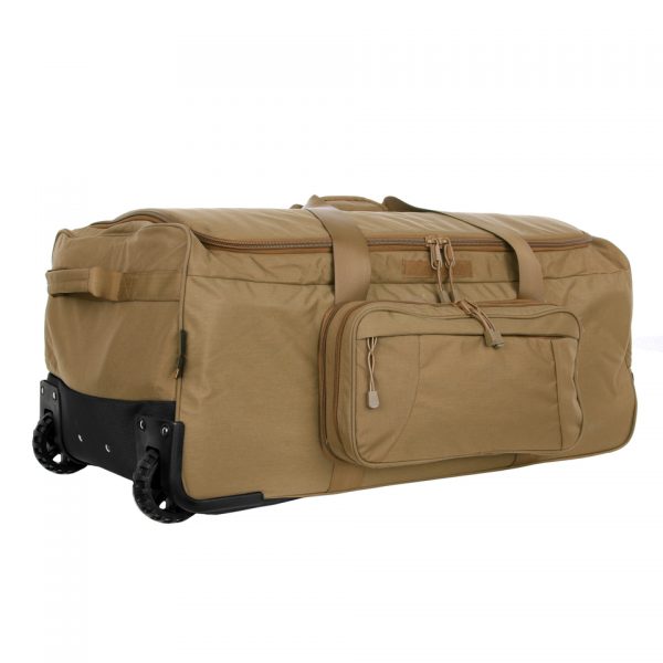 TROLLEY CONTRACTOR1 Trolley Contractor tas gemaakt van Cordura Nylon. Voorzien van Telescopische trekstang. Deze trolley is gemaakt van sterk en duurzaam materiaal. De trolley is voorzien van een afritsbare opbergzak aan de zijkant. <strong>Afmeting: </strong>80 X 45 X 38 cm coyote