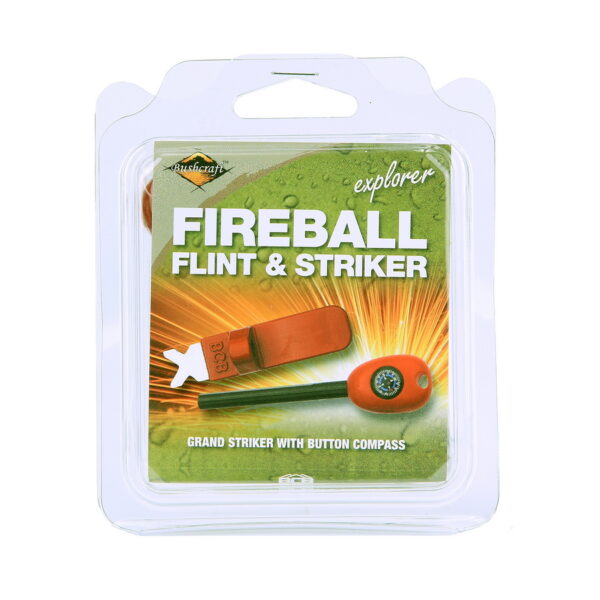 429747 BCB Vuurstarter fireball flint strike grand CN3405 <big>Originele vuurstarter van zeer goede kwaliteit. Het nieuwe ontwerp is comfortabeler en veiliger in gebruik.</big> <strong>Kenmerken:</strong> <ul> <li><big>De vuurstarter heeft een klein, met vloeistof gevuld knopkompas in het handvat.</big></li> <li><big>De vuursteen en de speer van Grand Fireball glijden en vergrendelen samen.</big></li> </ul>