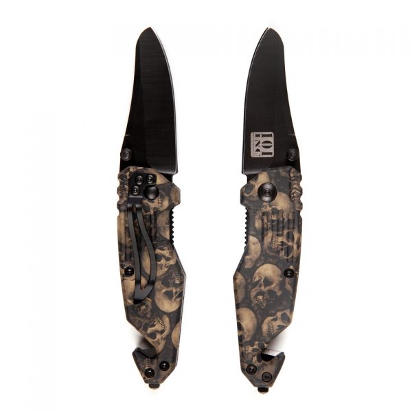 MES SKULL KLEIN CLIP 016941 CA 9110 Mes skull klein + clip van 100% metaal zwart met glas breker. <div> <h4><span style="color: #ff0000;"><strong>Messen en bijlen versturen wij altijd met leeftijdscheck 18+!</strong></span></h4> </div>
