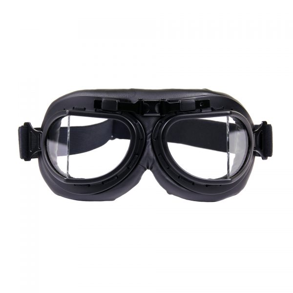 MOTORBRIL ZWART RAF1 <strong>Motorbril Zwart RAF – Royal Air Force Stijl</strong> De <strong>RAF Motorbril</strong> is een stijlvol accessoire met een klassieke uitstraling, geïnspireerd door de iconische brillen van de <strong>Royal Air Force</strong>. Deze bril is perfect als decoratief item en een must-have voor liefhebbers van vintage stijl en militaire geschiedenis. Hoewel de bril niet geschikt is voor bescherming tijdens het rijden, voegt hij een uniek en authentiek detail toe aan je motoroutfit of interieur. <strong>Alleen voor decoratie, geen beschermbril!!!</strong>