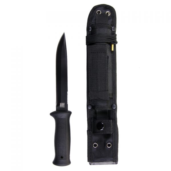 MULTI FUNCTIONEEL CAMPING MES GD15 9244 Camping mes van 100% metaal Dit mes beschikt tevens over een nylon hoes. <strong>Afmetingen:</strong> <ul> <li>Lengte complete mes is 27,5 cm.</li> <li>Lemmet is 16,5 cm.</li> </ul> <div class="colordesc">zwart</div> <div> <h4><span style="color: #ff0000;"><strong>Messen en bijlen versturen wij altijd met leeftijdscheck 18+!</strong></span></h4> </div>