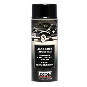 Spuitbus leger verf 400 ml Glans Zwart