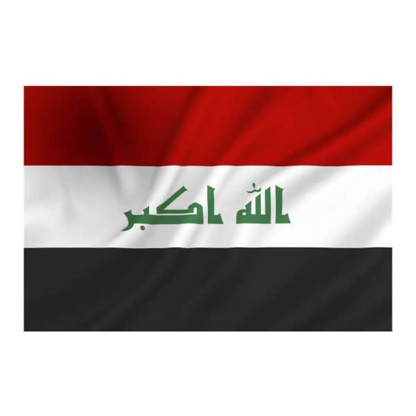 VLAG IRAK Vlag van 100% polyester Afmeting; 1 X 1,5 m. <b>Irak</b> (<a title="Arabisch" href="https://nl.wikipedia.org/wiki/Arabisch">Arabisch</a>: العراق <i>al-ʿIrāq</i>, <a title="Koerdisch" href="https://nl.wikipedia.org/wiki/Koerdisch">Koerdisch</a>: <i>Komara Êraqê</i>), officieel de <b>Republiek Irak</b>, is een land in het <a title="Midden-Oosten" href="https://nl.wikipedia.org/wiki/Midden-Oosten">Midden-Oosten</a>. Het ligt voor een groot deel in en rond het stroomgebied van de rivieren de <a title="Eufraat" href="https://nl.wikipedia.org/wiki/Eufraat">Eufraat</a> en de <a title="Tigris" href="https://nl.wikipedia.org/wiki/Tigris">Tigris</a>, het gebied dat vanouds bekendstaat als <a title="Mesopotamië" href="https://nl.wikipedia.org/wiki/Mesopotami%C3%AB">Mesopotamië</a>. Irak grenst in het zuidoosten aan de <a title="Perzische Golf" href="https://nl.wikipedia.org/wiki/Perzische_Golf">Perzische Golf</a>, en verder met de klok mee aan <a title="Koeweit" href="https://nl.wikipedia.org/wiki/Koeweit">Koeweit</a>, <a title="Saoedi-Arabië" href="https://nl.wikipedia.org/wiki/Saoedi-Arabi%C3%AB">Saoedi-Arabië</a>, <a title="Jordanië" href="https://nl.wikipedia.org/wiki/Jordani%C3%AB">Jordanië</a>, <a title="Syrië" href="https://nl.wikipedia.org/wiki/Syri%C3%AB">Syrië</a>, <a title="Turkije" href="https://nl.wikipedia.org/wiki/Turkije">Turkije</a> en <a title="Iran" href="https://nl.wikipedia.org/wiki/Iran">Iran</a>. Het land behoort tot de <a title="Arabische Liga" href="https://nl.wikipedia.org/wiki/Arabische_Liga">Arabische Liga</a>. Wat betreft de naam van het land wordt wel beweerd dat deze in de loop der eeuwen van de naam van de stad <a title="Uruk" href="https://nl.wikipedia.org/wiki/Uruk">Uruk</a> in <a title="Sumer" href="https://nl.wikipedia.org/wiki/Sumer">Sumer</a> zou zijn afgeleid.<sup id="cite_ref-4" class="reference"><a href="https://nl.wikipedia.org/wiki/Irak#cite_note-4">[4]</a></sup>