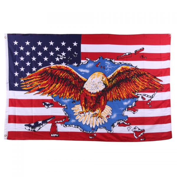 VLAG USA ADELAAR Vlag van 100% polyester Afmeting; 1 X 1,5 m.