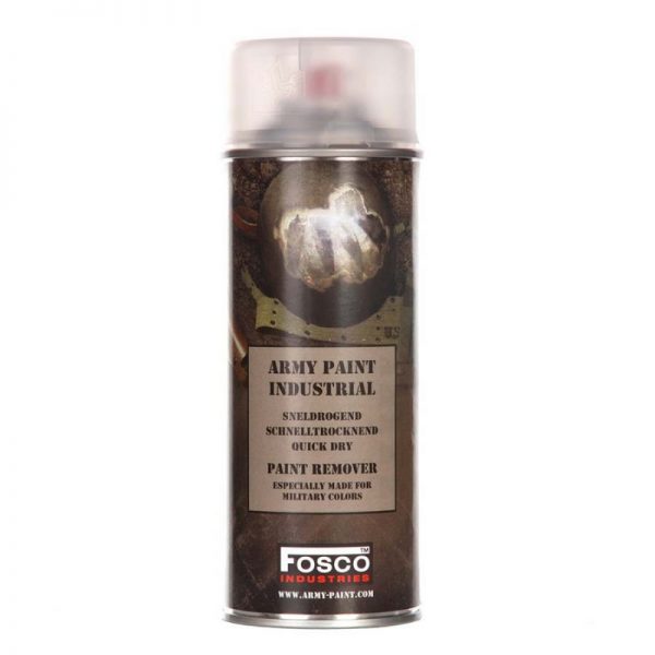 paint remover Speciaal gemaakt voor Fosco Army Paint Ideaal geschikt voor het verwijderen van oude verflagen voor metalen en stenen oppervlakken. Niet voor replicas! 400 ml.